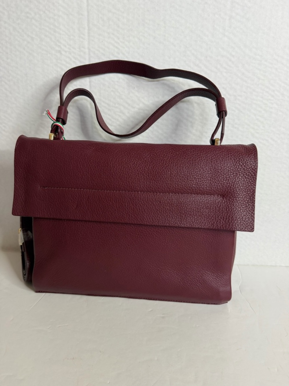 NWT Lia Numa Italian pebbled leather top handle bag - Picture 2 of 12